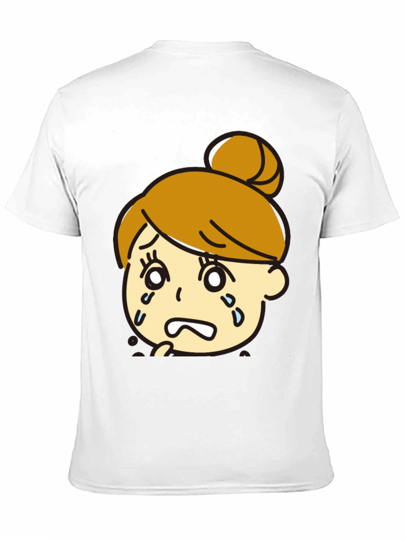 Sad Girl Graphic Black T-Shirt - Trendy Cartoon Design