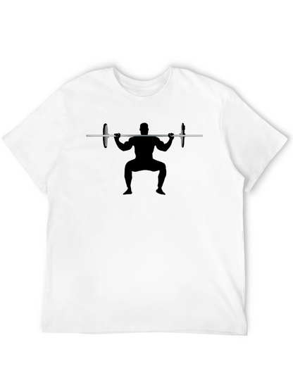 Weightlifter Squat Silhouette Black T-Shirt