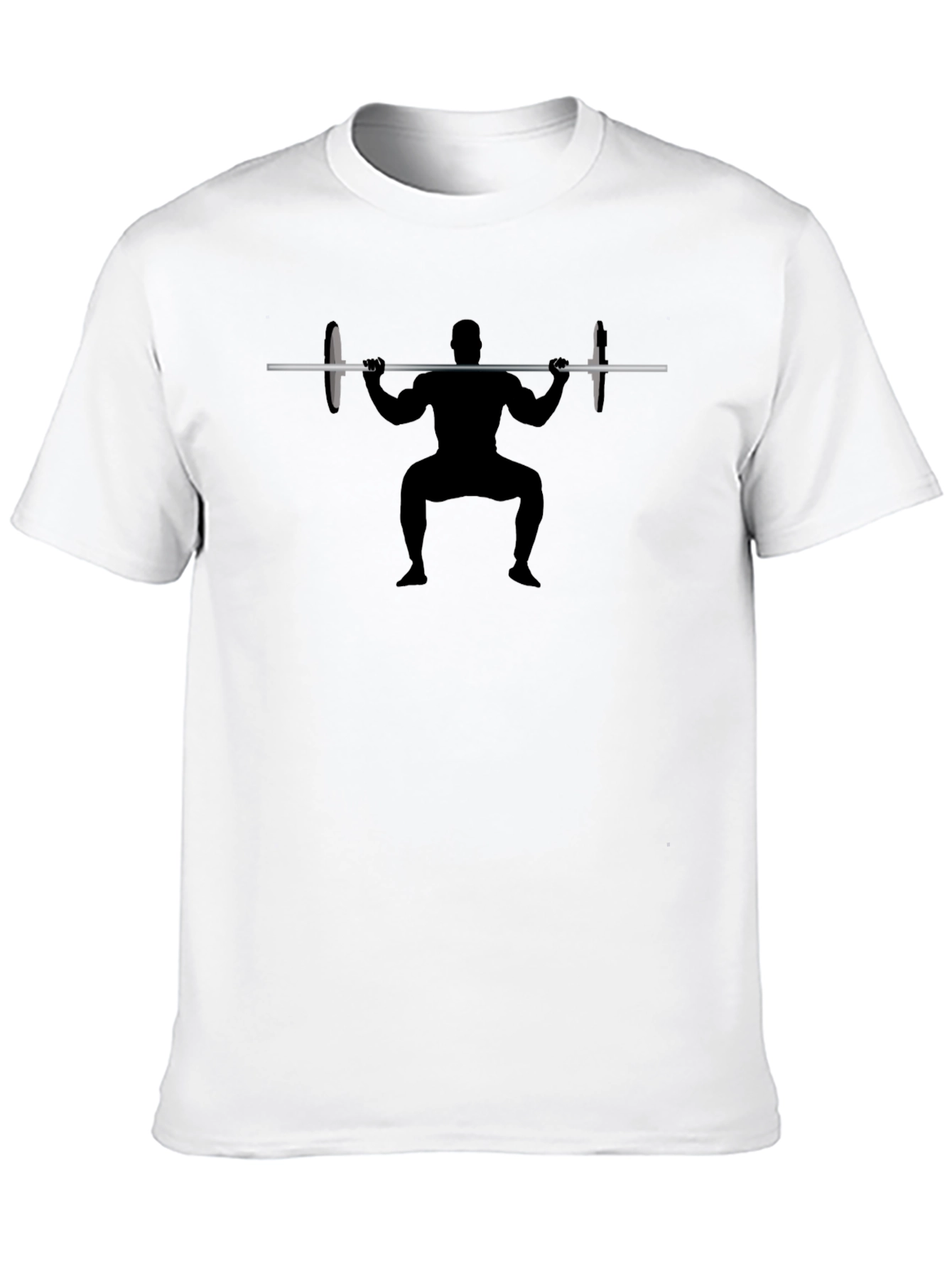 Weightlifter Squat Silhouette Black T-Shirt
