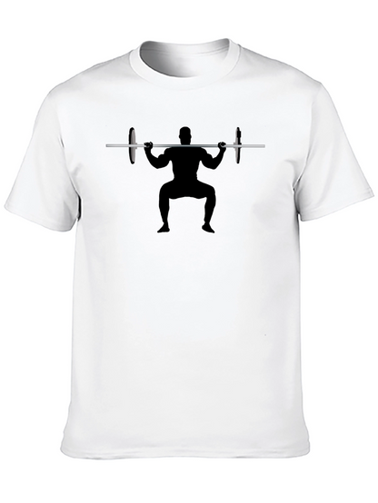 Weightlifter Squat Silhouette Black T-Shirt