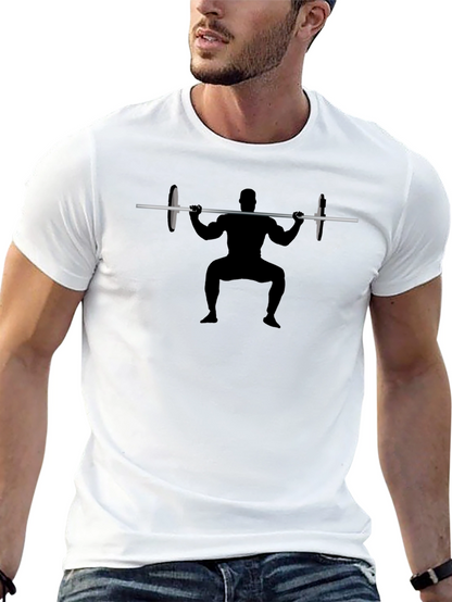 Weightlifter Squat Silhouette Black T-Shirt