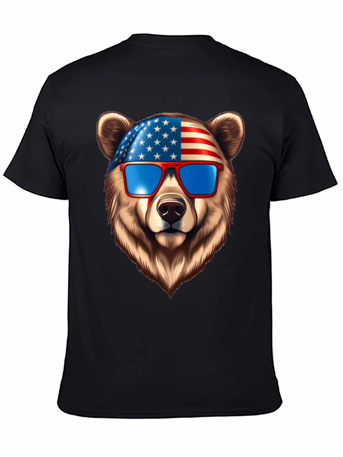 Patriotic Bear Graphic Tee - USA Pride