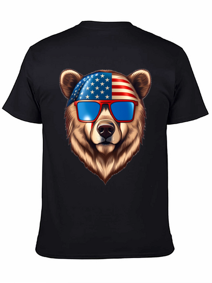 Patriotic Bear Graphic Tee - USA Pride