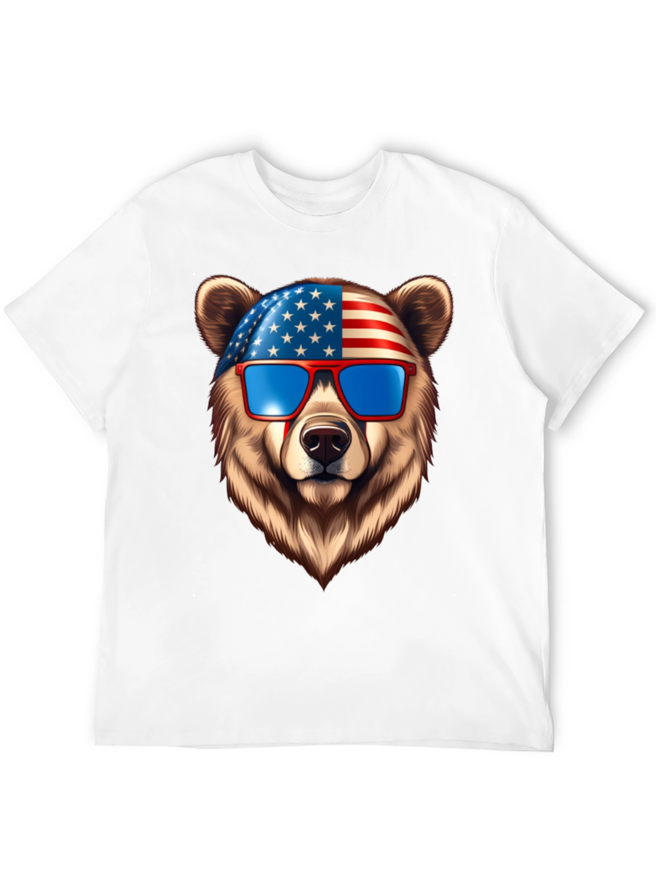 Patriotic Bear Graphic Tee - USA Pride