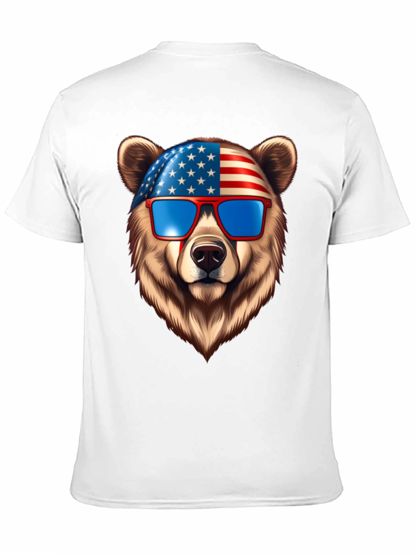 Patriotic Bear Graphic Tee - USA Pride