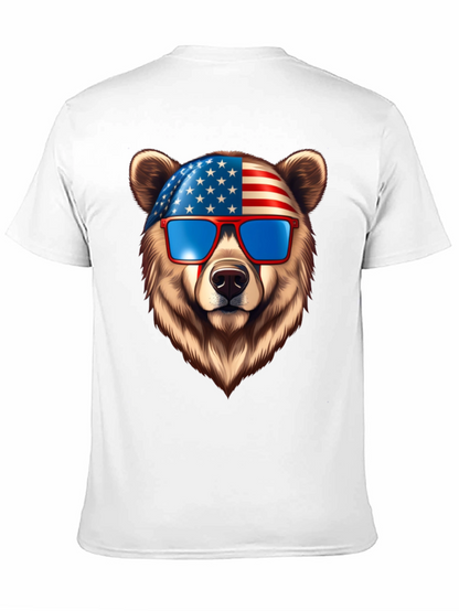 Patriotic Bear Graphic Tee - USA Pride