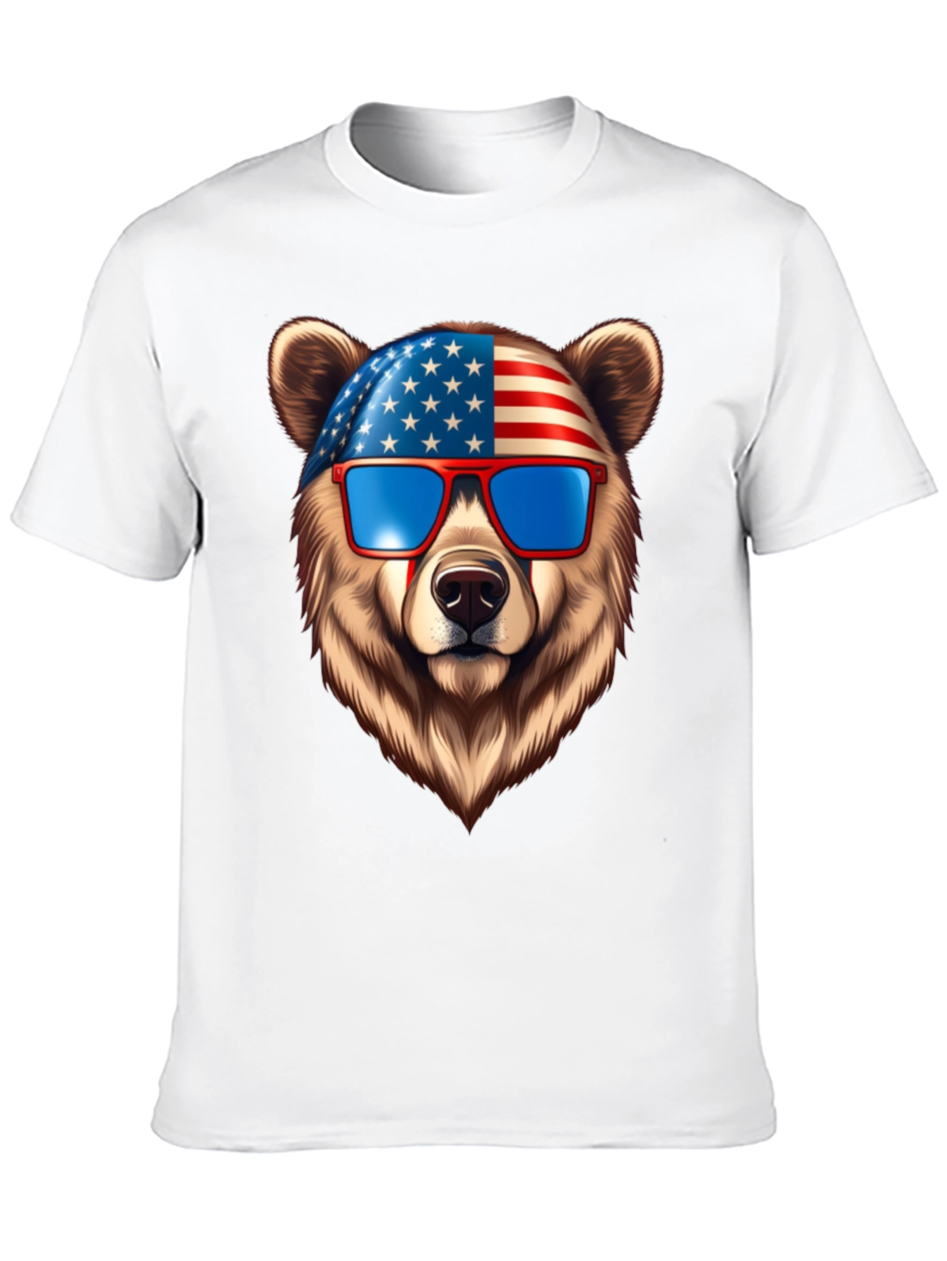 Patriotic Bear Graphic Tee - USA Pride