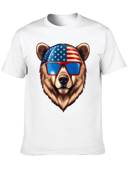 Patriotic Bear Graphic Tee - USA Pride
