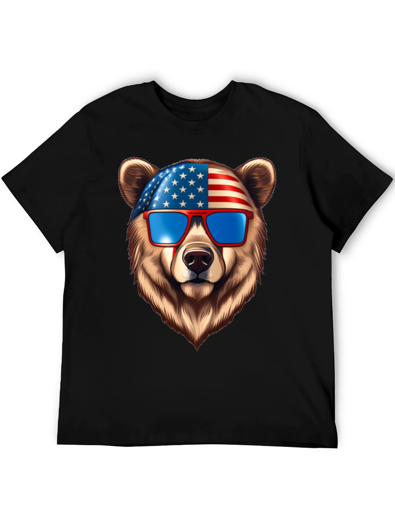 Patriotic Bear Graphic Tee - USA Pride