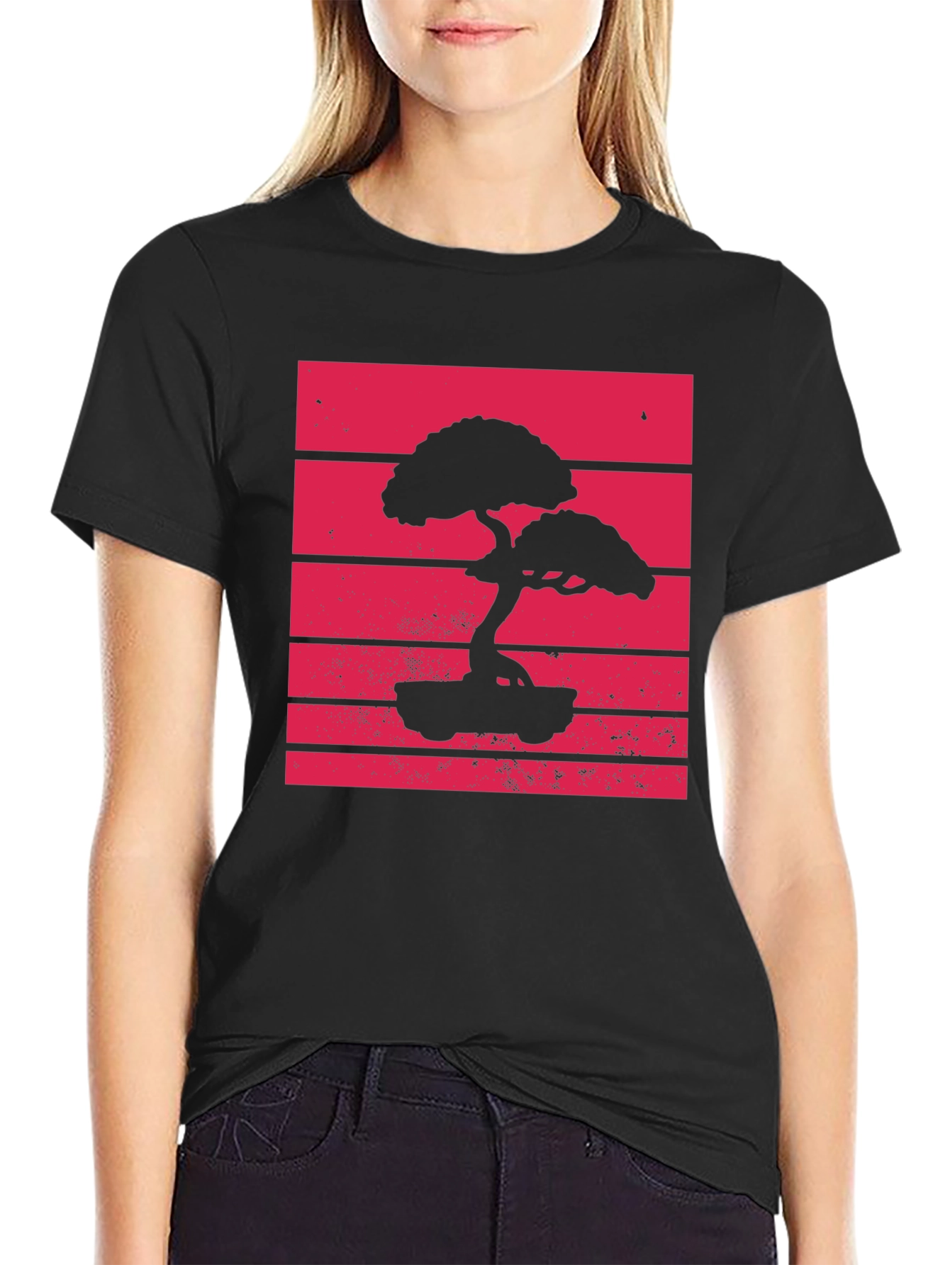 Bonsai Tree Silhouette Graphic Tee