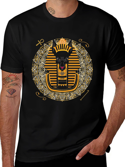 Anubis Graphic Tee - Egyptian Pharaoh Inspired Print
