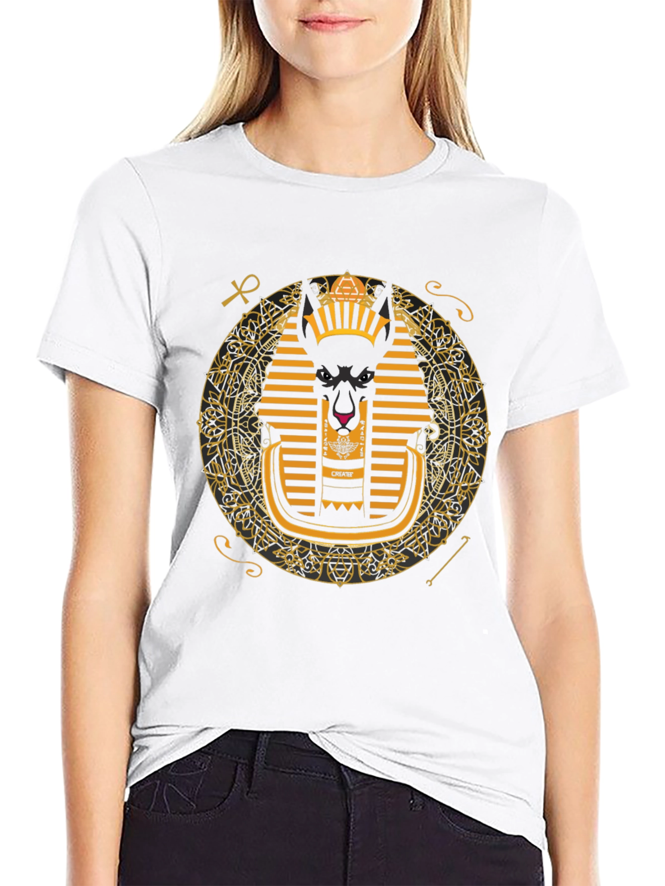 Anubis Graphic Tee - Egyptian Pharaoh Inspired Print