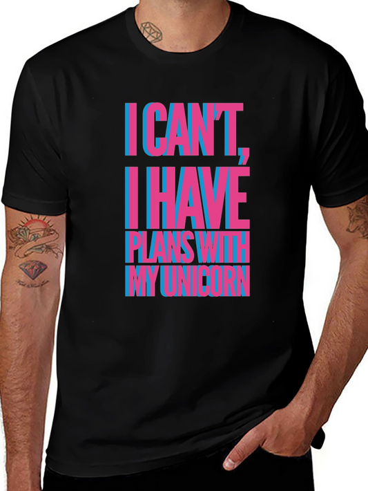 Unicorn Plans Graphic Tee - Black T-Shirt