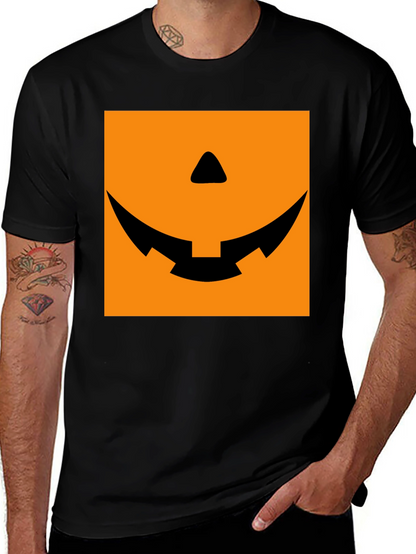 Spooky Pumpkin Face Graphic Tee - Halloween