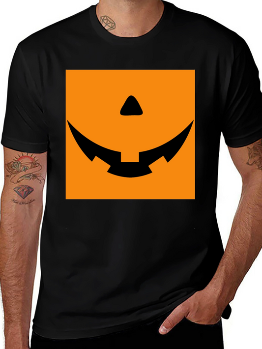 Spooky Pumpkin Face Graphic Tee - Halloween