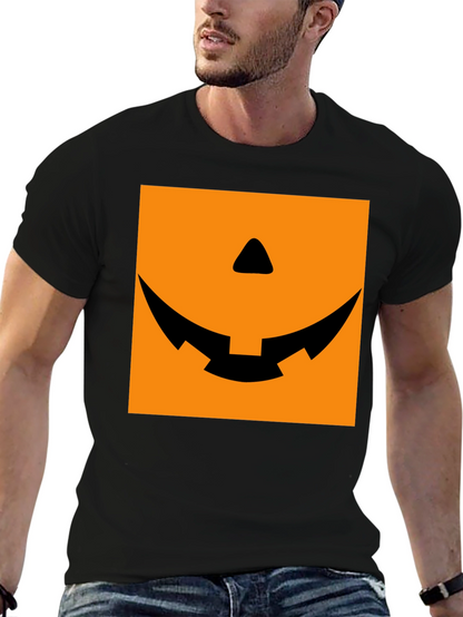 Spooky Pumpkin Face Graphic Tee - Halloween