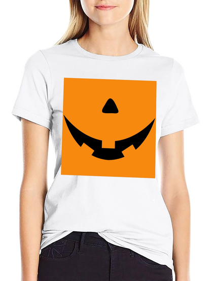 Spooky Pumpkin Face Graphic Tee - Halloween