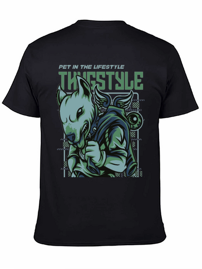 Thug Style Dog Graphic T-Shirt