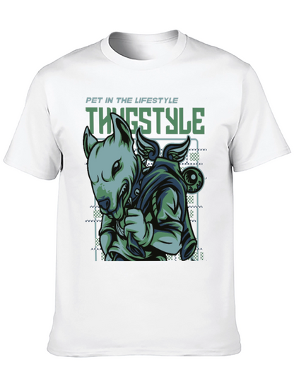 Thug Style Dog Graphic T-Shirt
