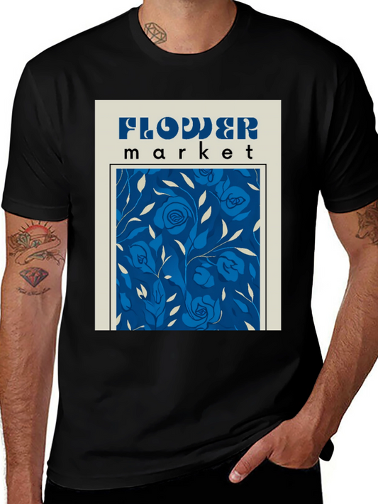 Flower Market Graphic Tee - Retro Floral Design