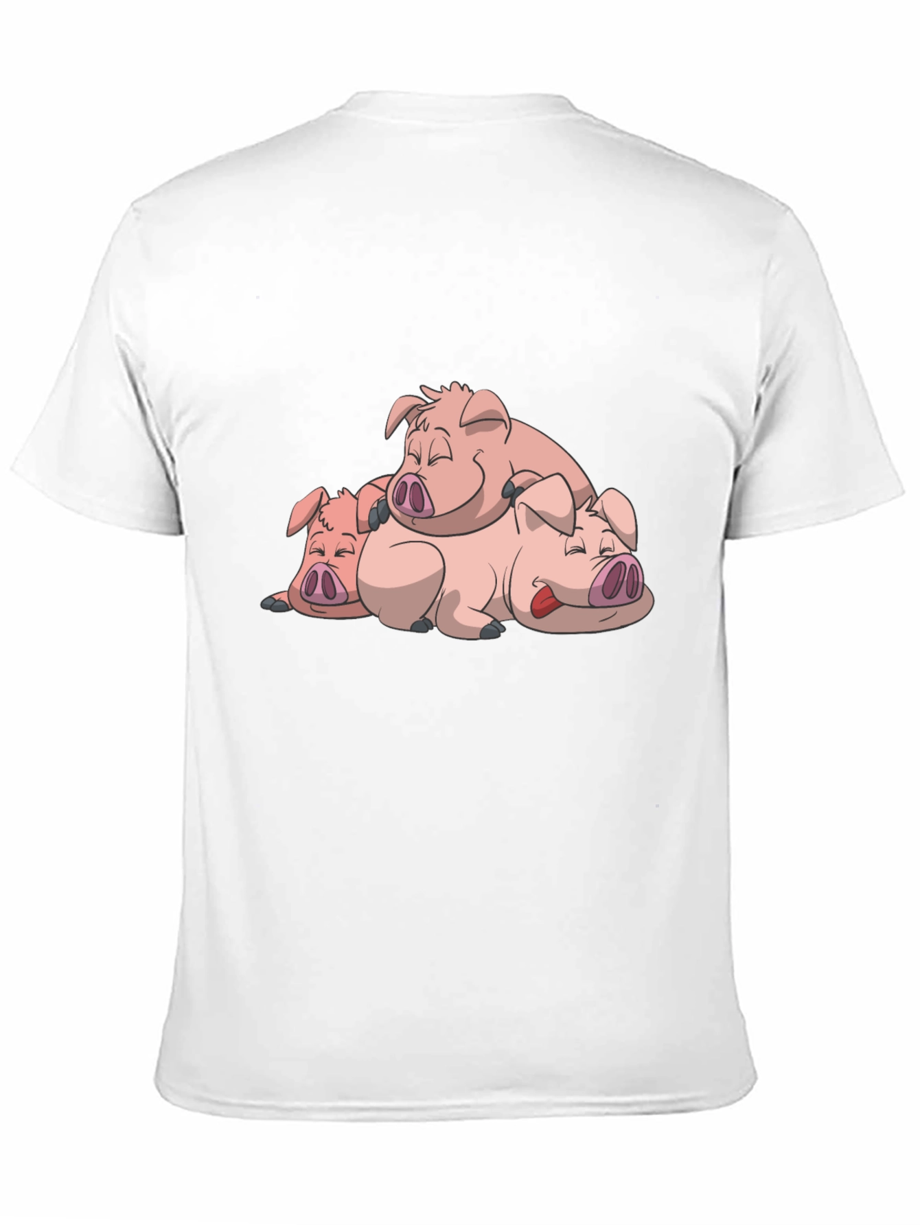 Cute Sleeping Pigs Black T-Shirt