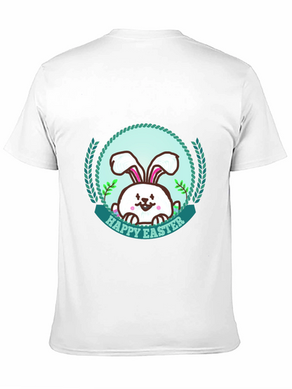 Happy Easter Bunny Graphic T-Shirt - Festive Holiday Apparel
