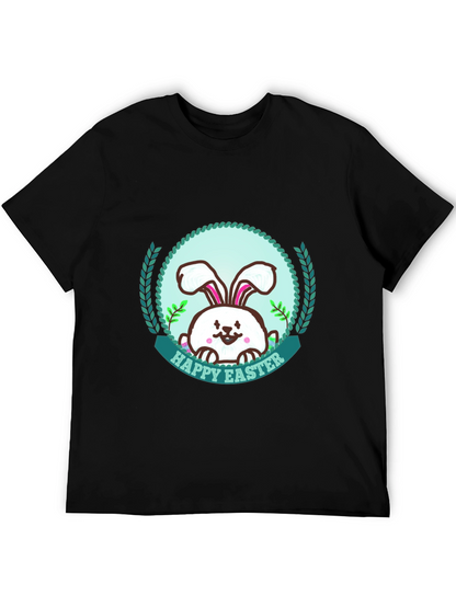 Happy Easter Bunny Graphic T-Shirt - Festive Holiday Apparel
