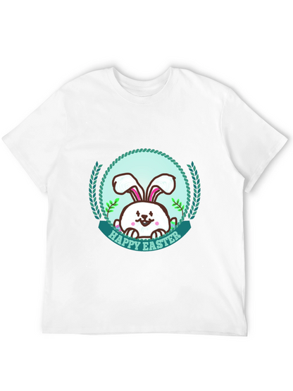 Happy Easter Bunny Graphic T-Shirt - Festive Holiday Apparel