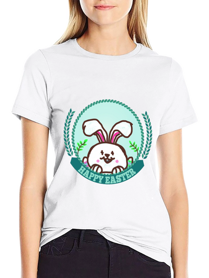 Happy Easter Bunny Graphic T-Shirt - Festive Holiday Apparel