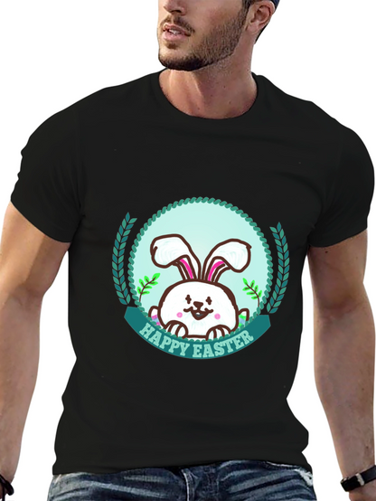 Happy Easter Bunny Graphic T-Shirt - Festive Holiday Apparel