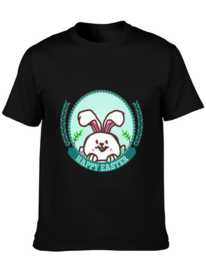 Happy Easter Bunny Graphic T-Shirt - Festive Holiday Apparel