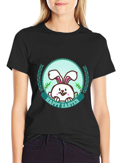 Happy Easter Bunny Graphic T-Shirt - Festive Holiday Apparel