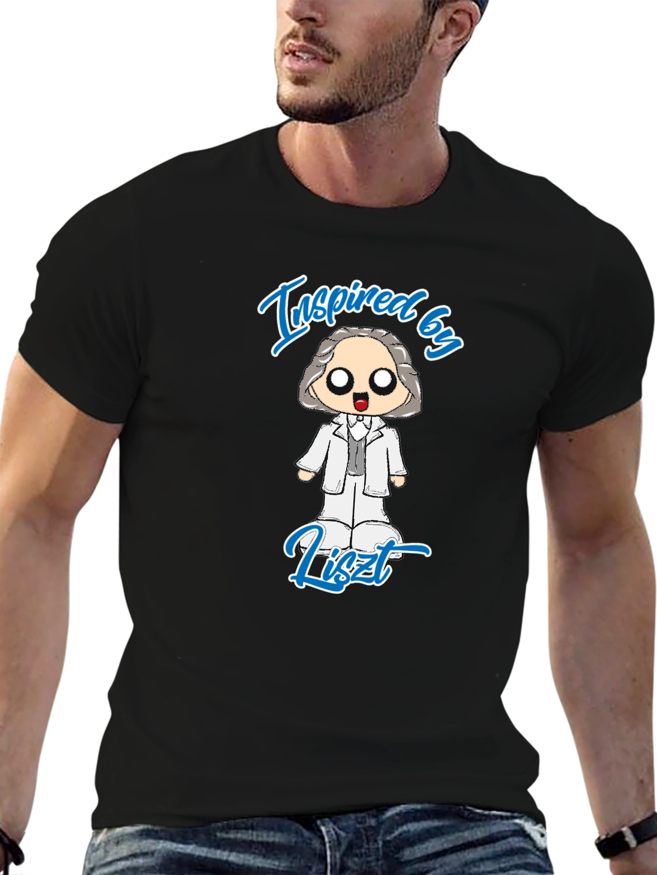 Inspired by Liszt Black T-Shirt
