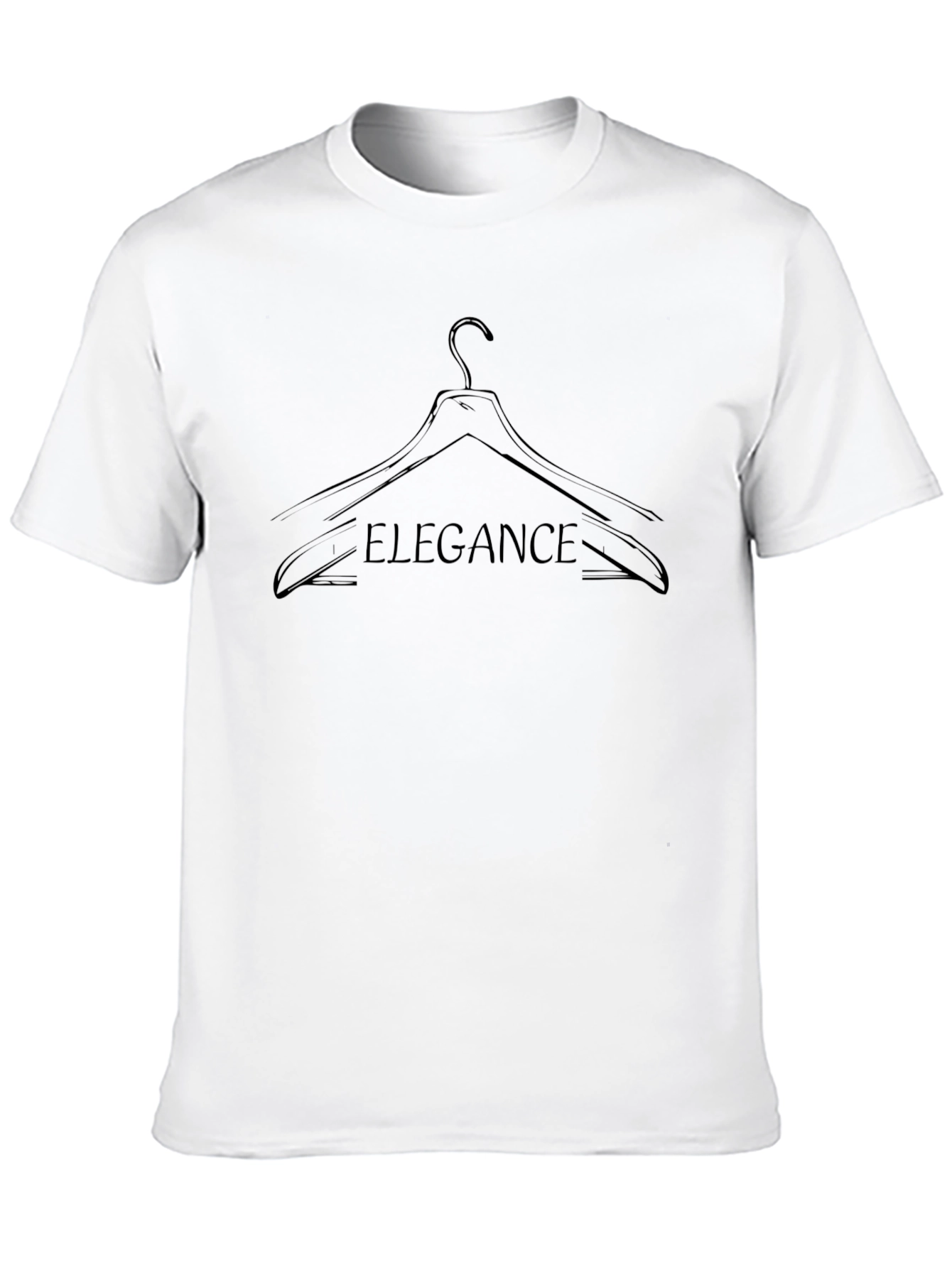 Elegance Hanger Graphic Tee - Stylish Black Cotton T-Shirt