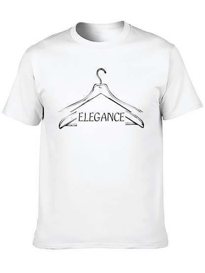 Elegance Hanger Graphic Tee - Stylish Black Cotton T-Shirt