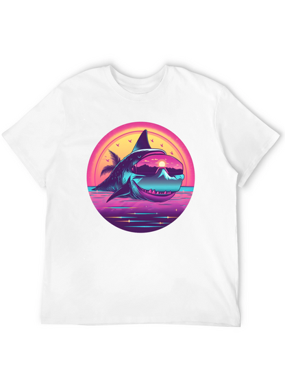 Retro Shark Graphic Tee - Black