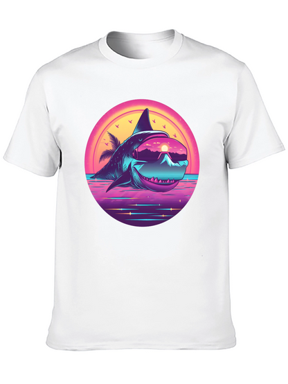 Retro Shark Graphic Tee - Black
