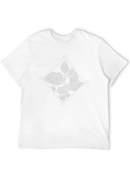 Floral Diamond Graphic Black T-Shirt