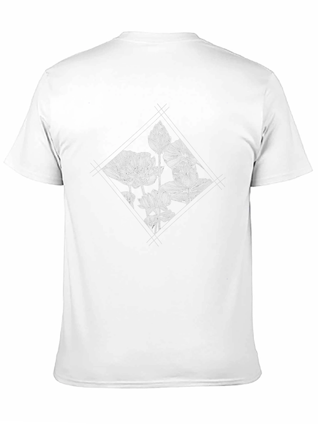 Floral Diamond Graphic Black T-Shirt