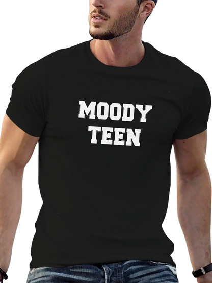 Moody Teen Graphic Tee - Black Cotton T-Shirt