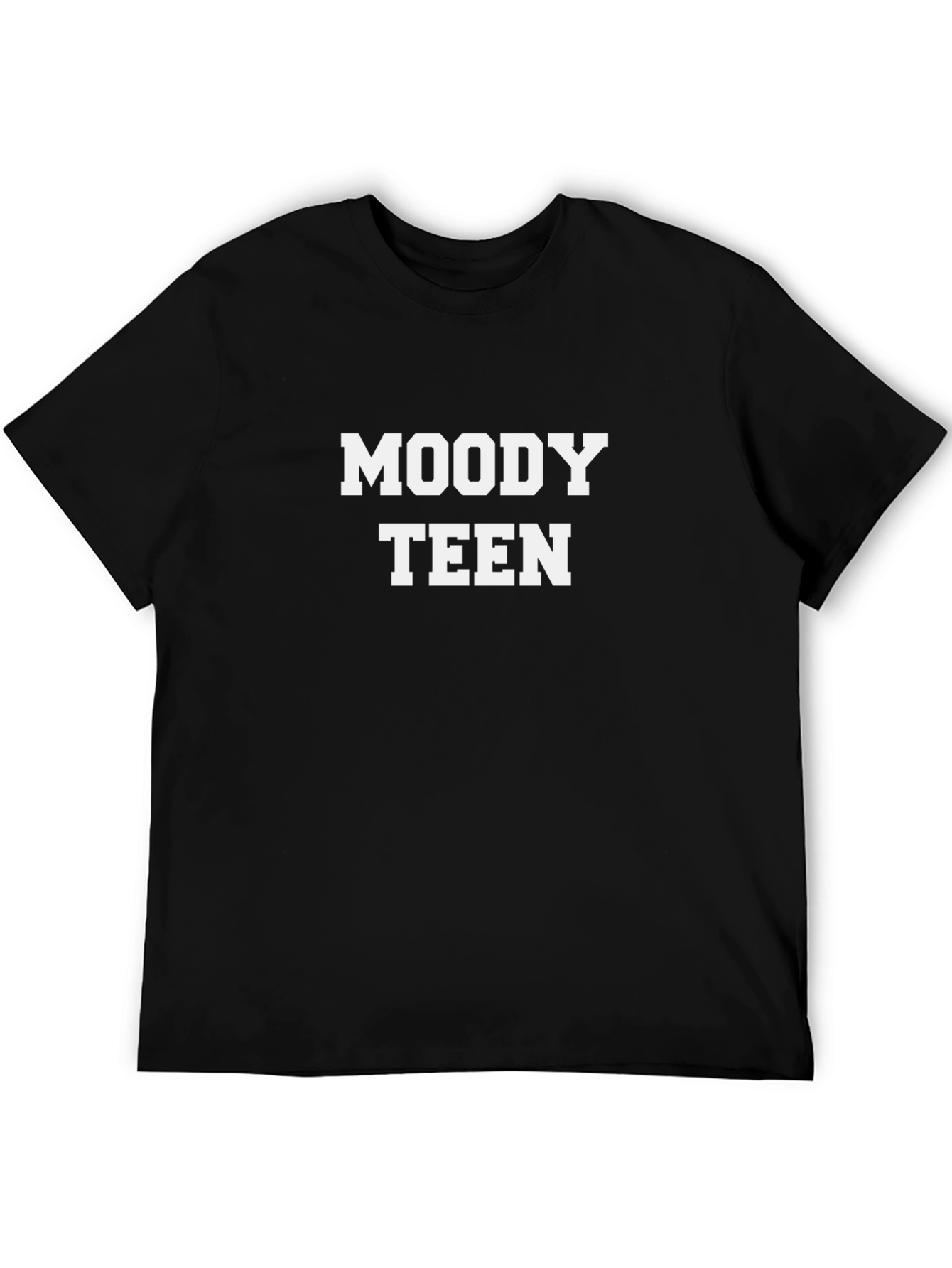 Moody Teen Graphic Tee - Black Cotton T-Shirt