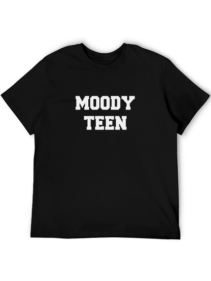 Moody Teen Graphic Tee - Black Cotton T-Shirt