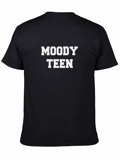 Moody Teen Graphic Tee - Black Cotton T-Shirt