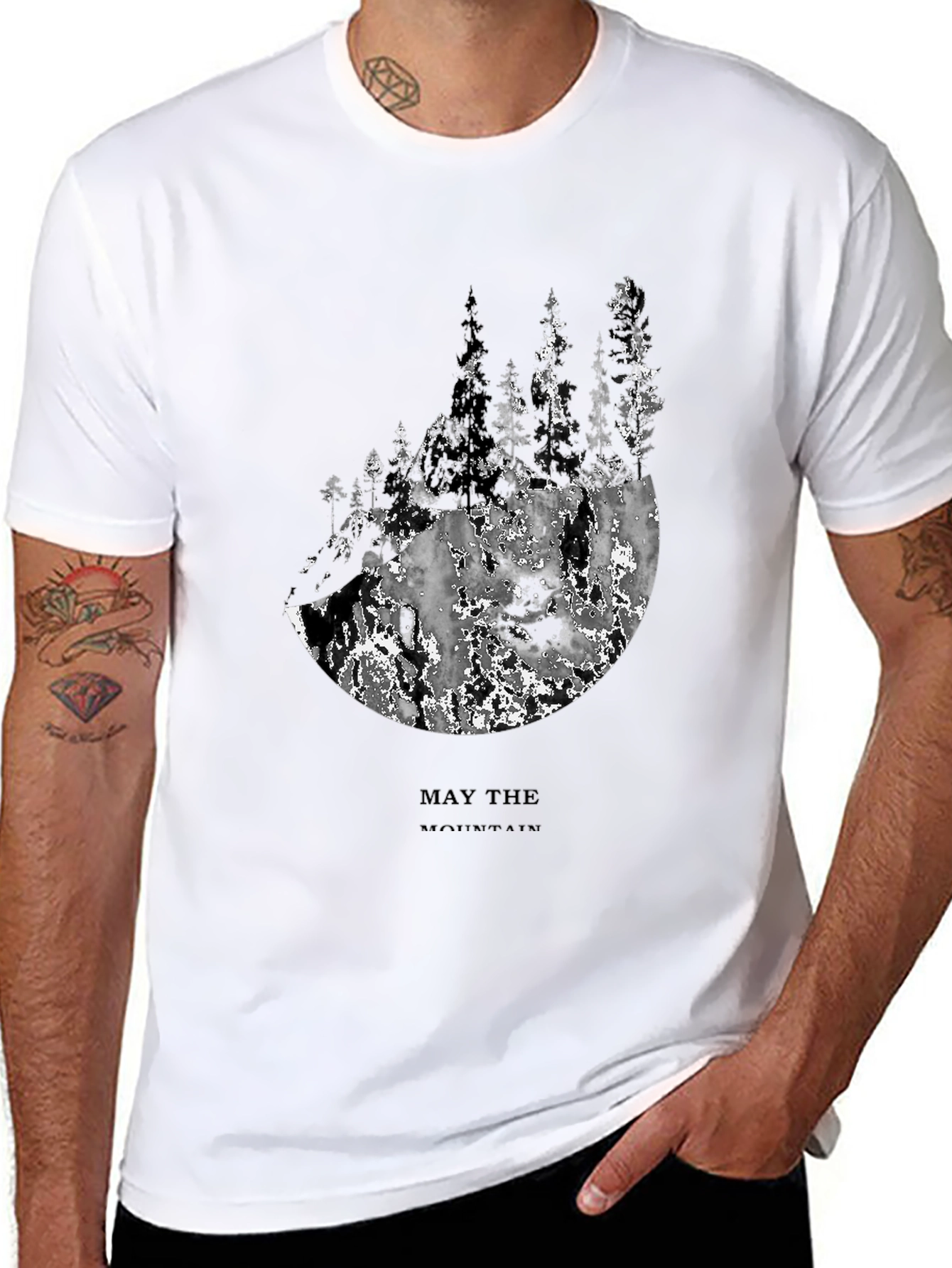 Mountain Forest Graphic Tee - Mens Black T-Shirt
