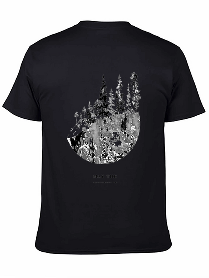 Mountain Forest Graphic Tee - Mens Black T-Shirt