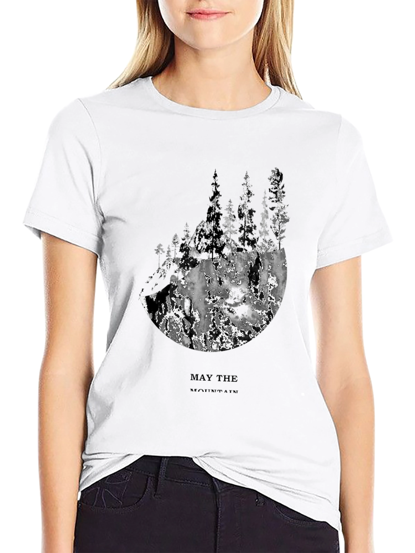 Mountain Forest Graphic Tee - Mens Black T-Shirt