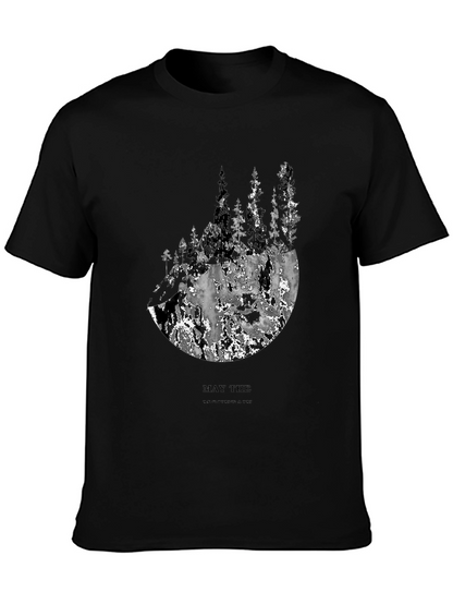 Mountain Forest Graphic Tee - Mens Black T-Shirt