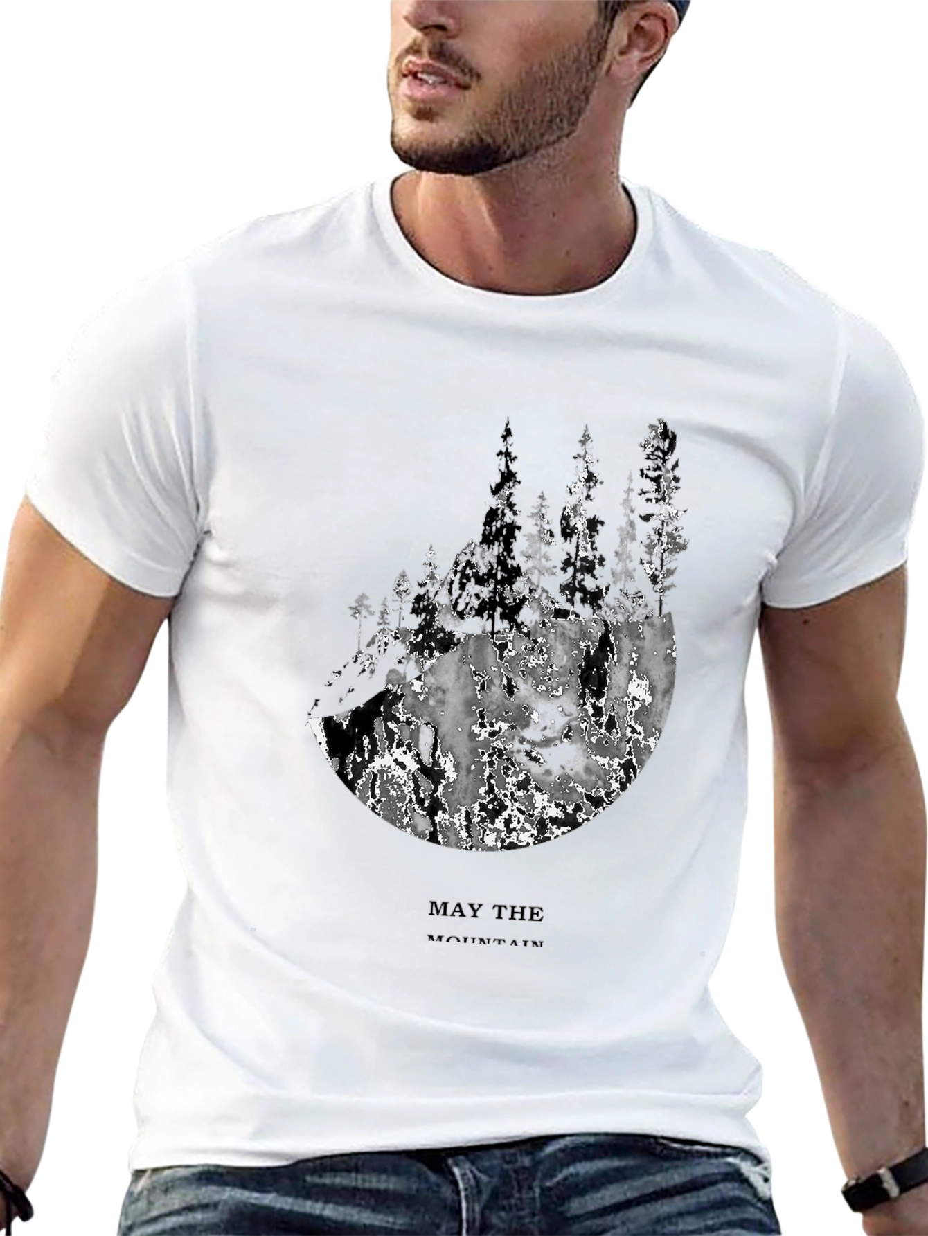 Mountain Forest Graphic Tee - Mens Black T-Shirt