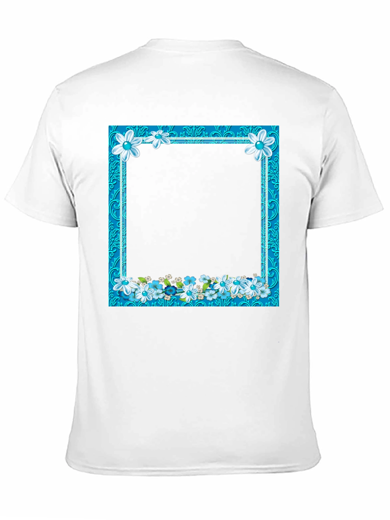 Floral Frame Black T-Shirt