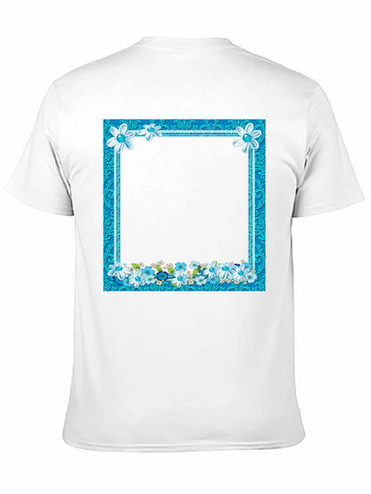 Floral Frame Black T-Shirt